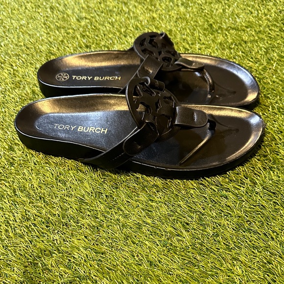 Tory Burch “Miller” Black Cutout Sandals Size 7.5 Women’s - Picture 3 of 7